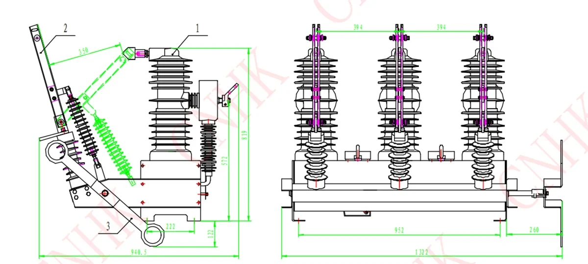 ZW32-24 Outdoor Column Mounted Vacuum Circuit Breaker (Intelligent Type) detail